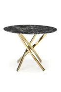 Кухонний стіл HALMAR RAYMOND 2, 100x100 см стільниця - чорний мармур, ніжки - золото фото thumb №6