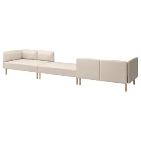 IKEA LILLEHEM ЛІЛЛЕХЕМ, 6-м модульний диван, ВІССЛЕ/бежевий деревина 695.362.21 фото
