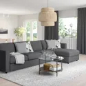 IKEA VIMLE ВІМЛЕ, 4-місний диван із кушеткою, ХАЛЛАРП сірий 893.995.10 фото thumb №2