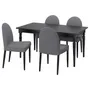 IKEA INGATORP ІНГАТОРП / DANDERYD ДАНДЕРЮД, стіл+4 стільці, чорний чорний / сірий сірий, 155 / 215 см 794.839.67 фото
