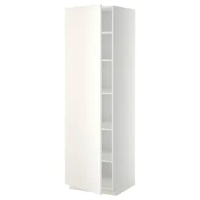 IKEA METOD МЕТОД, высокий шкаф с полками, белый / белый, 60x60x200 см 594.650.97 фото