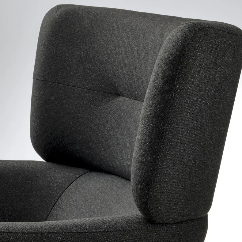 IKEA OSKARSHAMN ОСКАРШАМН, крісло з підголівником+підст д / ніг, ГУННАРЕД чорний / сірий 094.853.33 фото №5