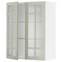 IKEA METOD МЕТОД, навесной шкаф / полки / 2стеклян двери, белый / светло-зеленый, 80x100 см 594.871.41 фото