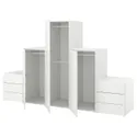 IKEA PLATSA ПЛАТСА, гардероб, 3 дверцят, 6 шухляд, білий/ФОННЕС білий, 300x57x181 см 794.369.66 фото thumb №1