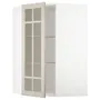 IKEA METOD МЕТОД, кутова настін шафа, полиці / скл двер, білий / стенсундський бежевий, 68x100 см 394.079.75 фото