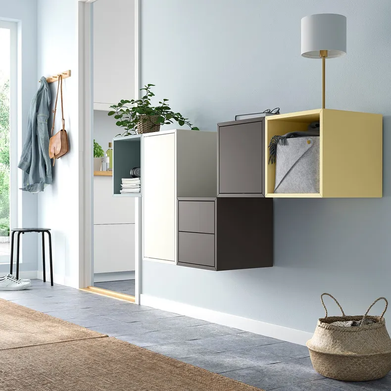 IKEA EKET ЭКЕТ, комбинация настенных шкафов, белый / многоцветный, 175x35x70 см 695.216.82 фото №2