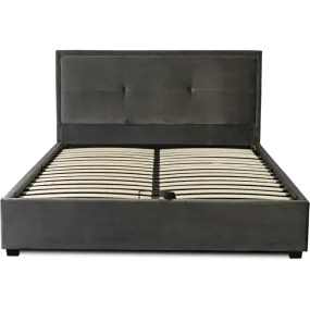 Кровать двуспальная бархатная MEBEL ELITE ANDRE Velvet, 160x200 см, серый фото
