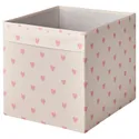 IKEA REGNBROMS РЕГНБРОМС, коробка, серцевий візерунок/рожевий, 33x38x33 см 705.553.55 фото thumb №1