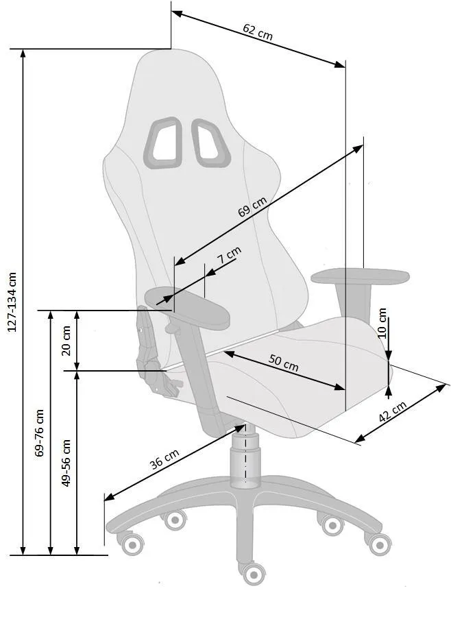 Крісло комп'ютерне офісне обертове HALMAR DRAKE, чорний / сірий фото №11