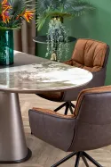 Розкладний стіл HALMAR ROBINSON 160-200х90 см, бежевий мармур / капучино / чорний фото thumb №4