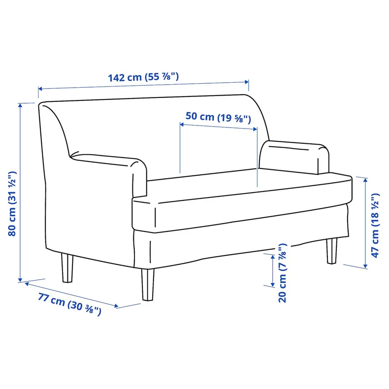 IKEA ROCKSJÖN РОККШЁН, 2-местный диван, Блекингский белый 195.088.57 фото №3