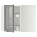 IKEA METOD МЕТОД, кутова настін шафа / об сек / скл двер, білий / сірий Бодбін, 68x60 см 393.949.68 фото thumb №1