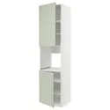 IKEA METOD МЕТОД, висока шафа для дух, 2 дверцят / пол, білий / Стенсунд світло-зелений, 60x60x240 см 894.864.56 фото thumb №1