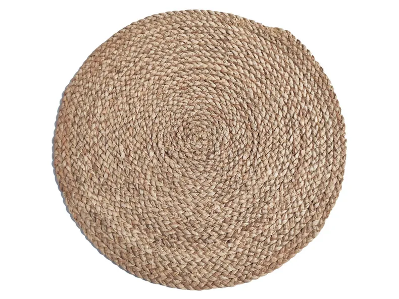 BRW Плетеный коврик из кукурузной соломы коричневый 091334 фото №1