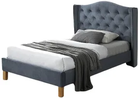 Односпальная кровать SIGNAL ASPEN Velvet, серый / дуб, 90x200 фото