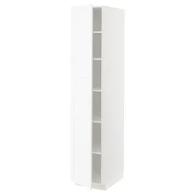 IKEA METOD МЕТОД, висока шафа із полицями, білий Енкопінг / білий імітація дерева, 40x60x200 см 994.735.09 фото