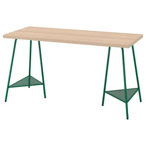 IKEA LAGKAPTEN ЛАГКАПТЕН / TILLSLAG ТИЛЛЬСЛАГ, письменный стол, дуб, окрашенный в бело-зеленый цвет, 140x60 см 794.783.29 фото