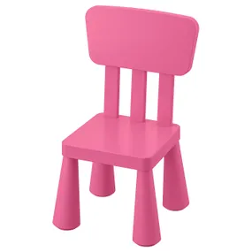 IKEA MAMMUT МАММУТ, детский стул, крытый / открытый / розовый 803.823.21 фото
