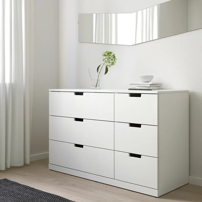 IKEA NORDLI НОРДЛІ, комод із 6 шухлядами, білий, 120x76 см 092.394.98 фото №2