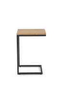 Журнальний столик HALMAR NISA 40x30 см, каркас - чорний, стільниця - дуб золотистий фото thumb №4