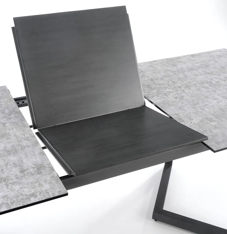 Обідній стіл розкладний HALMAR TIZIANO 160-210x90 см, стільниця - світлий сірий / темний сірий, ніжки - темний сірий фото №10