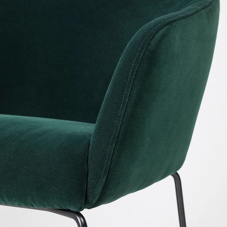 IKEA TOSSBERG ТОССБЕРГ, стілець, чорний метал/зелений акаміт 205.182.33 фото №6