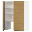 IKEA METOD МЕТОД, навесной шкаф д / вытяжки / полка / дверь, белый / Воксторп имит. дуб, 80x100 см 995.378.94 фото thumb №1