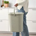 IKEA DAMMÄNG ДАММЕНГ, відро з кришкою, сірий бежевий, 26 l 605.599.76 фото thumb №5