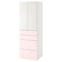 IKEA SMÅSTAD СМОСТАД / PLATSA ПЛАТСА, гардероб, білий блідо-рожевий/з 4 шухлядами, 60x57x181 см 194.309.05 фото thumb №1