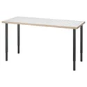 IKEA LAGKAPTEN ЛАГКАПТЕН / OLOV ОЛОВ, письменный стол, белый антрацит / черный, 140x60 см 795.084.87 фото thumb №1