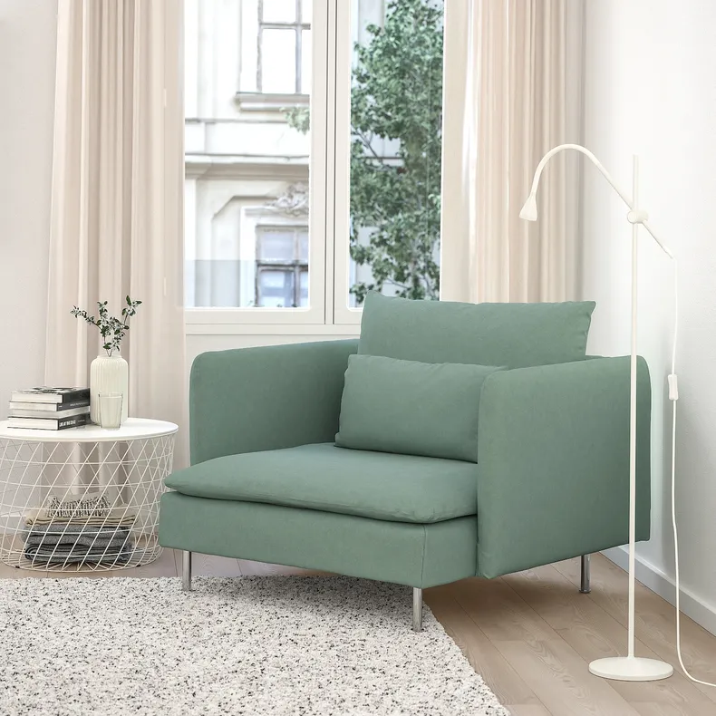IKEA SÖDERHAMN СЕДЕРХАМН, крісло, Талміра світло-зелена 294.312.40 фото №2