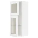 IKEA METOD МЕТОД, навесной шкаф / полки / 2стеклян двери, белый Энкёпинг / белая имитация дерева, 40x100 см 394.734.80 фото thumb №1
