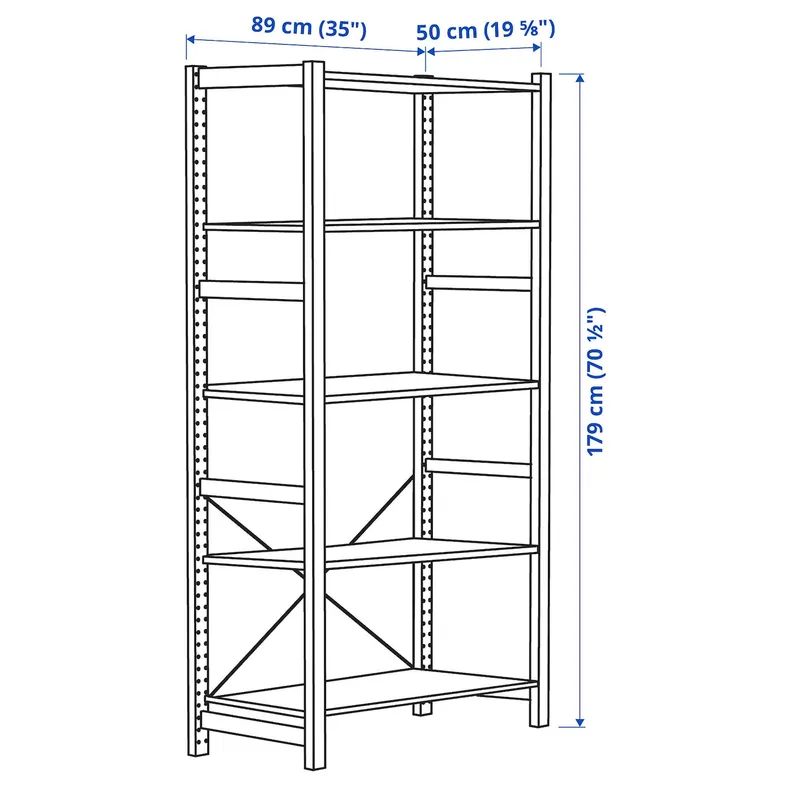 IKEA IVAR ИВАР, стеллаж, сосна, 89x50x179 см 394.070.70 фото №4