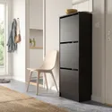 IKEA BISSA БІССА, шафа для взуття з 3 відділеннями, чорно-коричневий, 49x28x135 см 605.302.09 фото thumb №2