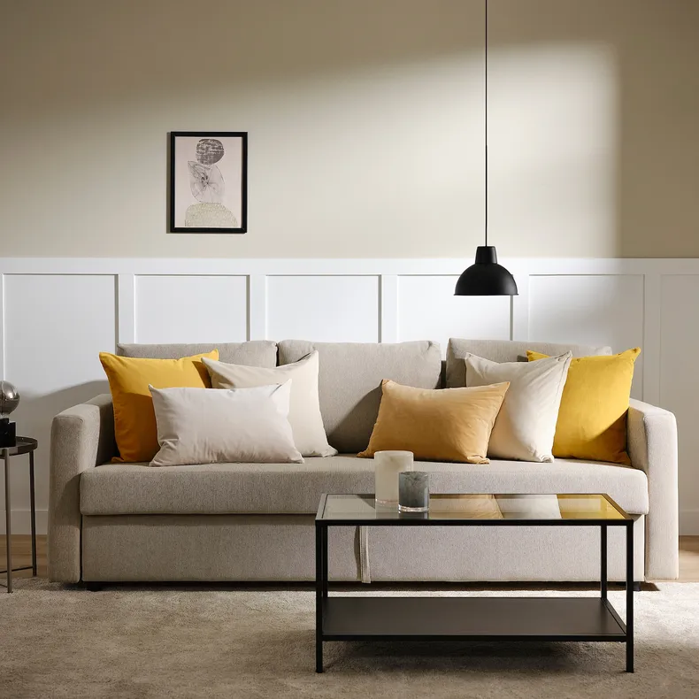 IKEA SANELA САНЕЛА, чехол на подушку, светло-оливковый, 65x65 см 304.565.31 фото №6