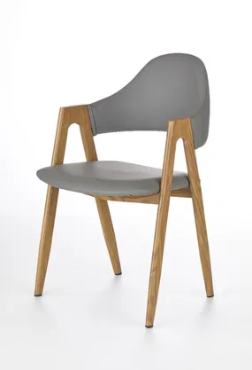 Кухонний стілець HALMAR K247 сірий, медовий дуб фото