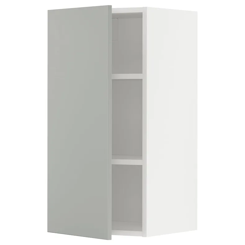 IKEA METOD МЕТОД, навесной шкаф с полками, белый / светло-серый, 40x80 см 095.393.69 фото №1