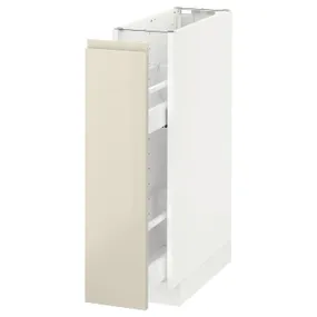 IKEA METOD МЕТОД, підлог шафа / висувна внутрішн секція, білий / Voxtorp високий глянець світло-бежевий, 20x60 см 791.661.58 фото