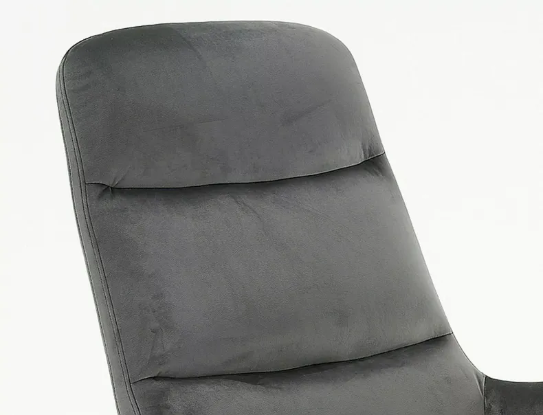 Кресло мягкое с подставкой для ног бархатное SIGNAL NIXON Velvet, Bluvel 14 - серый фото №2