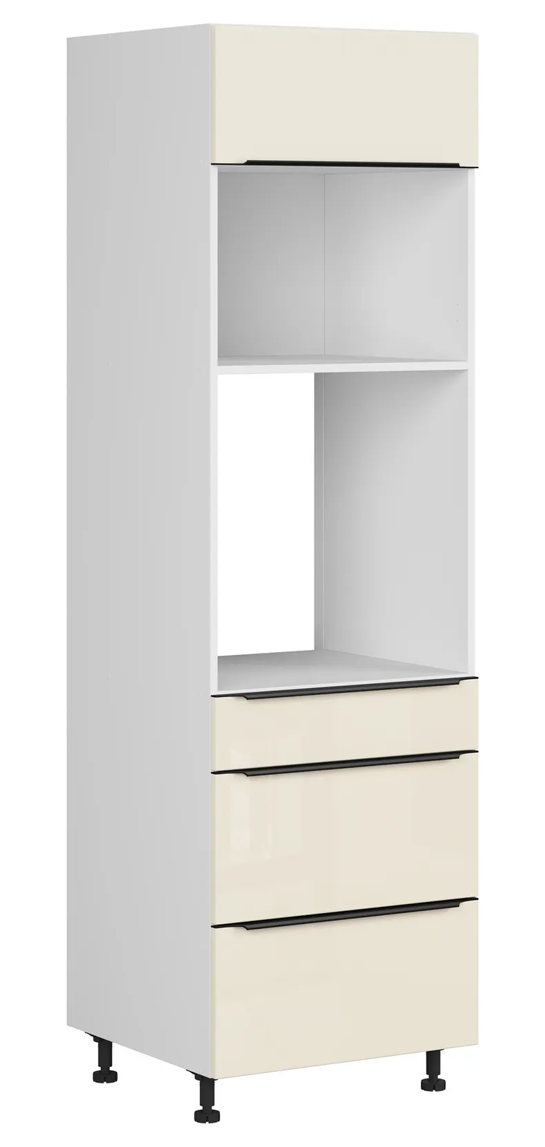 BRW Sole L6 60 см кухонна шафа для духової шафи з висувними ящиками магнолія перлина, альпійський білий/магнолія перламутровий FM_DPS_60/207_2SMB/SMB/O-BAL/MAPE фото №2
