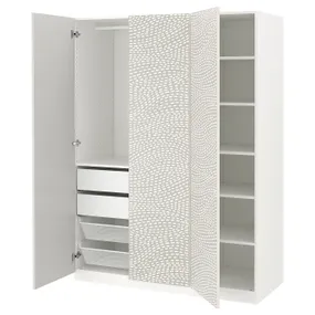 IKEA PAX ПАКС / MISTUDDEN МИСТУДДЕН, гардероб, комбинация, белый / серый узор, 150x60x201 см 395.211.79 фото