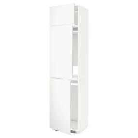 IKEA METOD МЕТОД, высокий шкаф д / холод / мороз / 3 дверцы, белый / Воксторп матовый белый, 60x60x240 см 194.639.48 фото