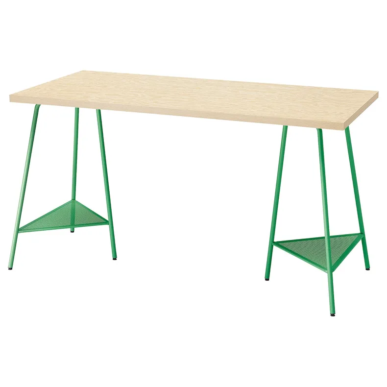 IKEA MITTCIRKEL МИТТЦИРКЕЛЬ / TILLSLAG ТИЛЛЬСЛАГ, письменный стол, яркий сосновый / зеленый эффект, 140x60 см 395.087.57 фото №1