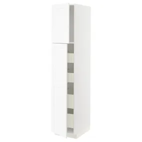 IKEA METOD МЕТОД / MAXIMERA МАКСИМЕРА, высокий шкаф / 2дверцы / 4ящика, белый Энкёпинг / белая имитация дерева, 40x60x200 см 794.735.67 фото