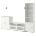 IKEA BRIMNES БРИМНЭС / BERGSHULT БЕРГСХУЛЬТ, шкаф для ТВ, комбинация, белый, 258x41x190 см 993.986.71 фото thumb №1