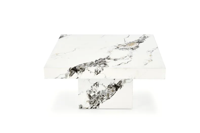 Журнальный столик HALMAR MONOLIT, 80x80 см, белый мрамор фото №4