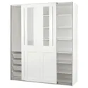 IKEA PAX ПАКС / GRIMO ГРІМО, гардероб із розсувними дверцятами, білий / прозоре скло білий, 200x66x236 см 595.022.26 фото thumb №1