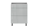 BRW Кухонный базовый шкаф Top Line 60 см с ящиками soft-close серый глянец, серый гранола/серый глянец TV_D3S_60/82_2STB/STB-SZG/SP фото thumb №1