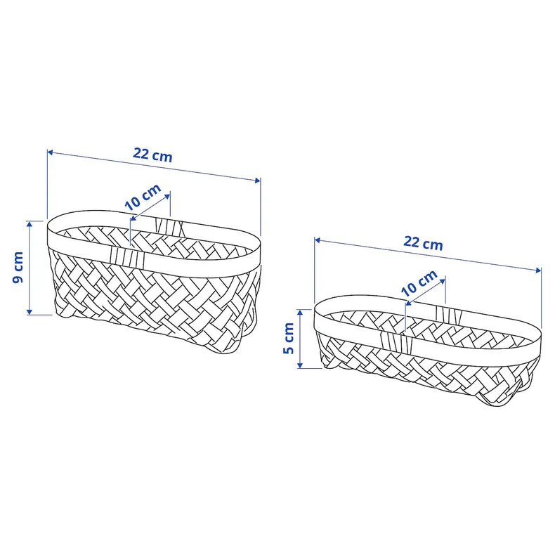 IKEA SALUDING САЛУДІНГ, набір кошиків, 2 шт, бамбук ручної роботи 705.031.87 фото №5