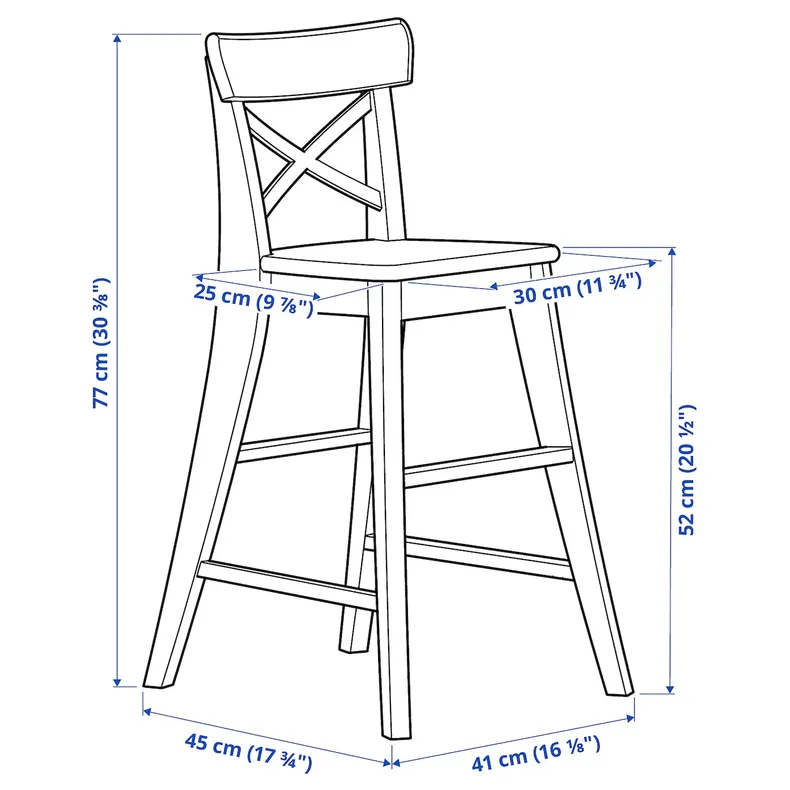 IKEA INGOLF ИНГОЛЬФ, детский стул, белый 901.464.56 фото №5